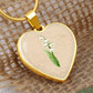 Lily Of The Valley May Birth Flower Heart Luxury Necklace