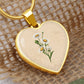 Daisy April Birth Flower Heart Luxury Necklace