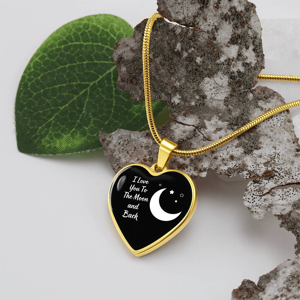 I Love You To The Moon And Back Heart Luxury Necklace