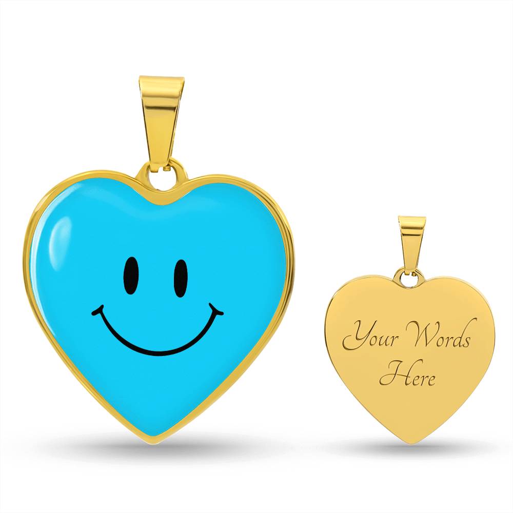 Turquoise Smiley Face Heart Luxury Necklace