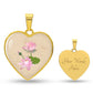 Water Lily July Birth Flower Heart Luxury Necklace
