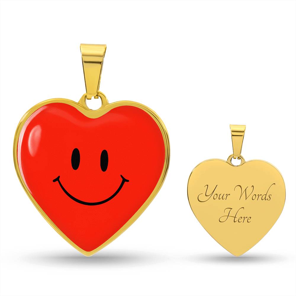 Red Smiley Face Heart Luxury Necklace