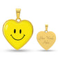 Yellow Smiley Face Heart Luxury Necklace