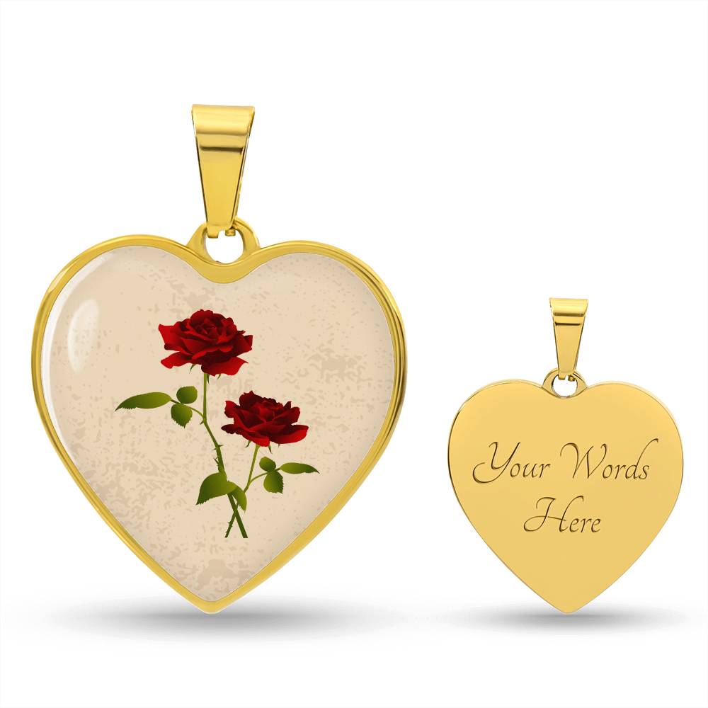 Rose June Birth Flower Heart Luxury Necklace