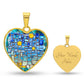 Blue Mosaic Heart Luxury Necklace