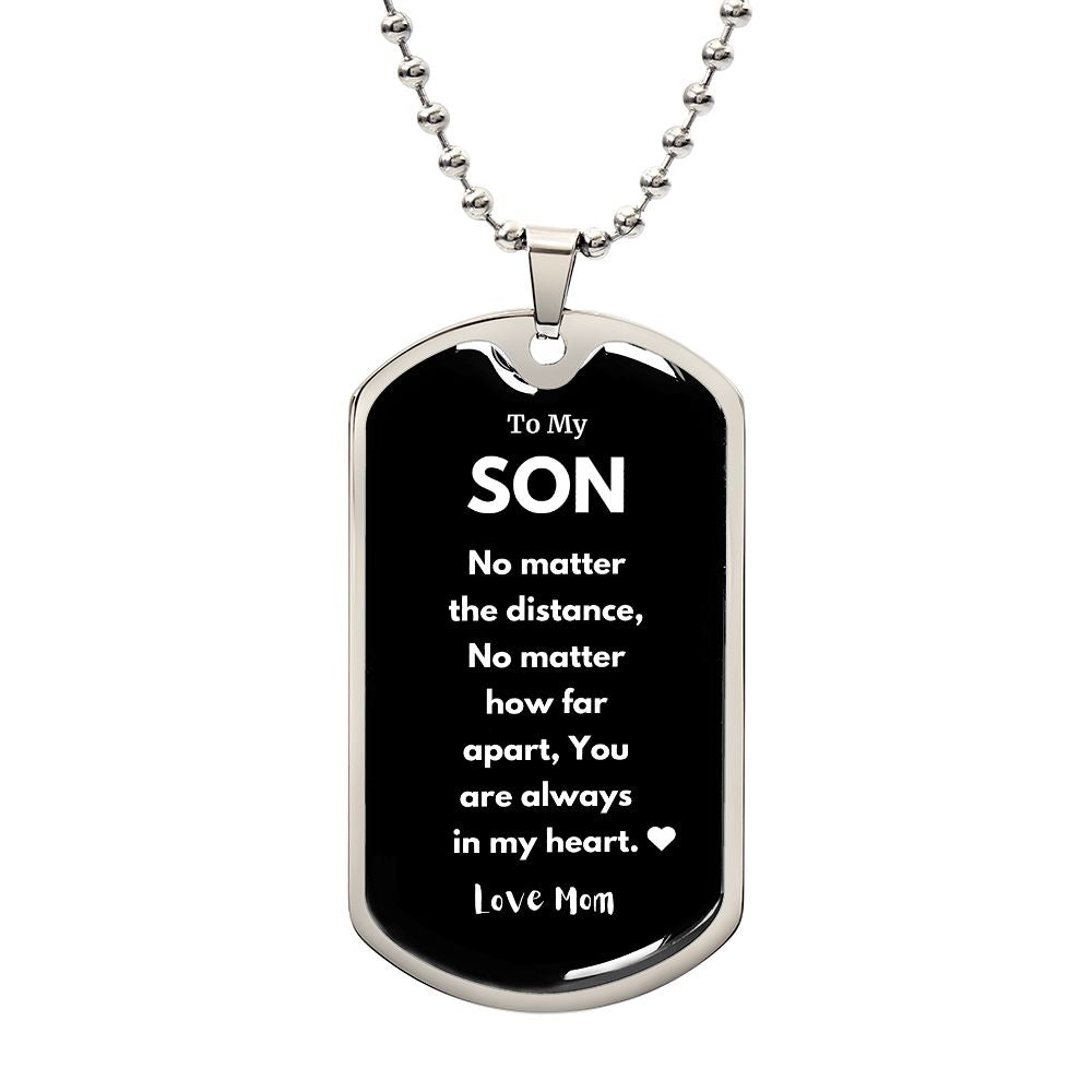 Son Dog Tag Military Necklace Always In My Heart