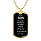 Son Dog Tag Military Necklace Always In My Heart