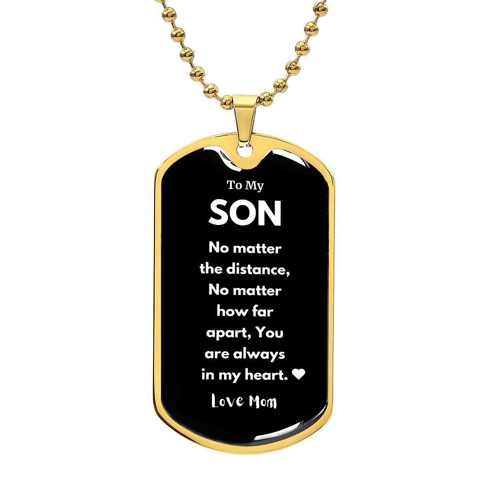 Son Dog Tag Military Necklace Always In My Heart