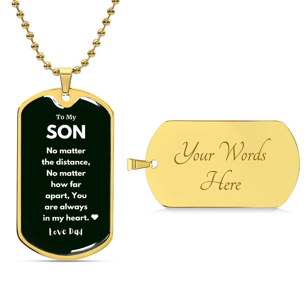 Son Dog Tag Military Necklace Always In My Heart