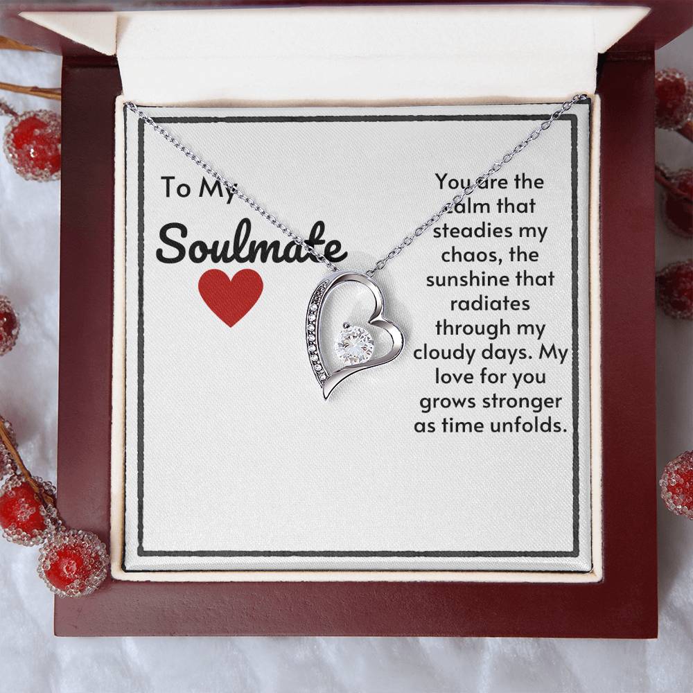 Soulmate Heart Necklace-My Love For You Grows Stronger