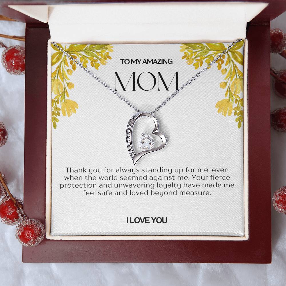 To My Amazing Mom Heart Necklace