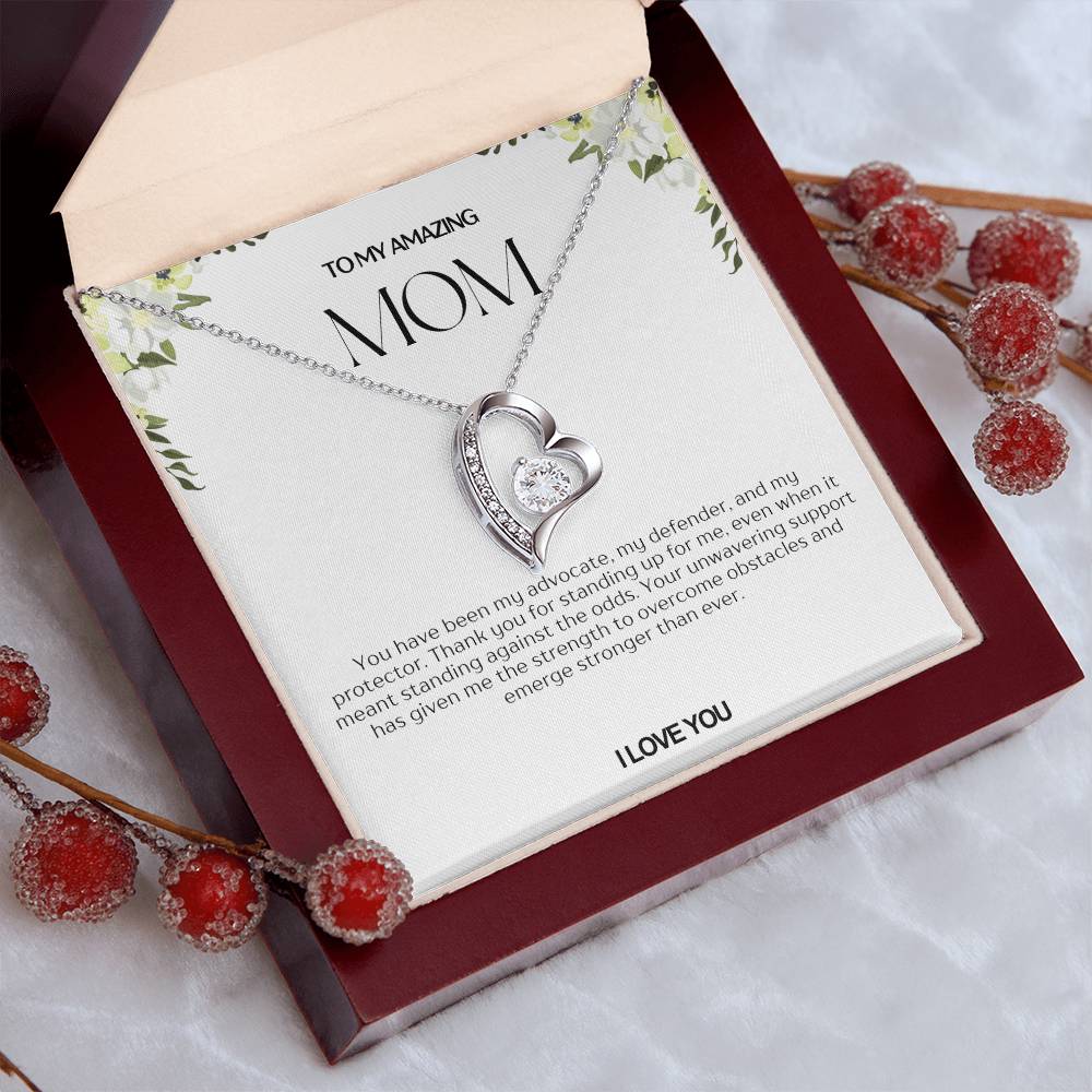 To My Amazing Mom Heart Necklace