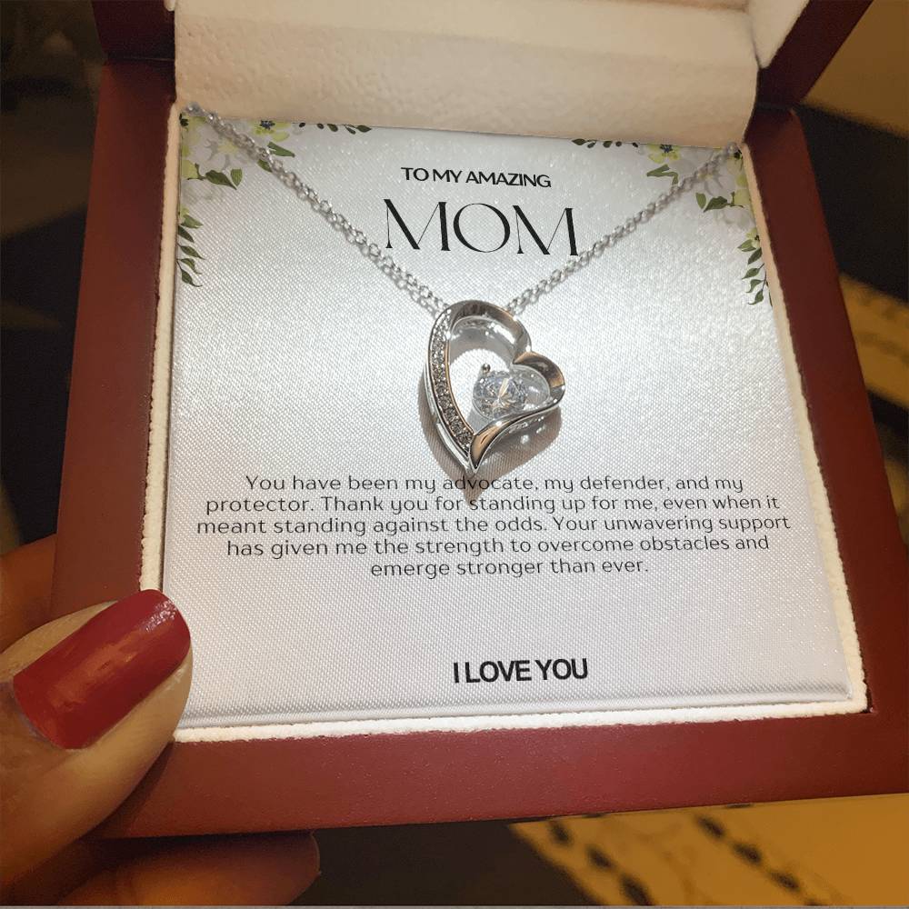 To My Amazing Mom Heart Necklace