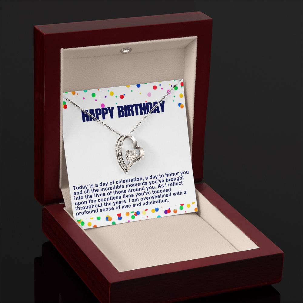 Happy Birthday Forever Love Heart Necklace