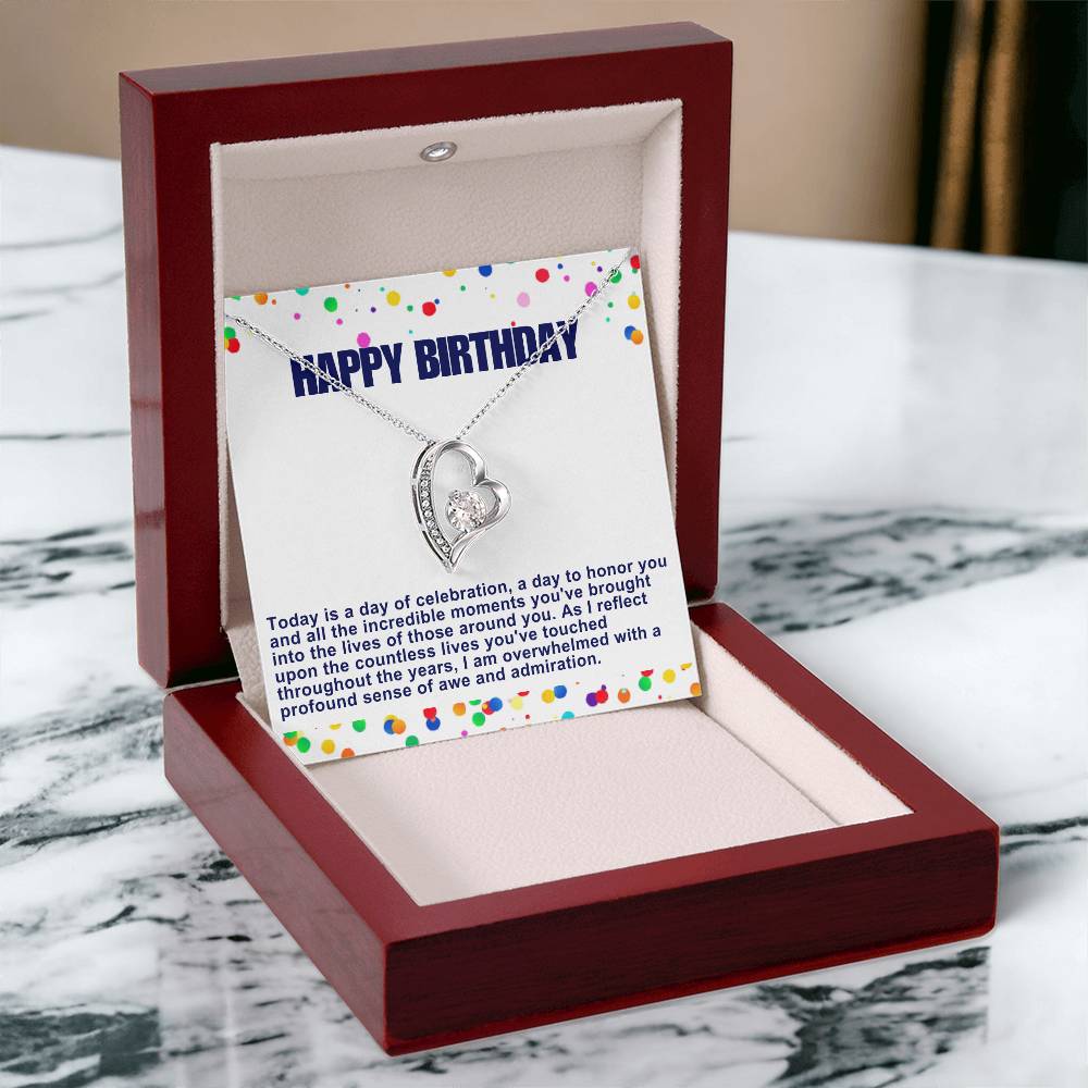 Happy Birthday Forever Love Heart Necklace