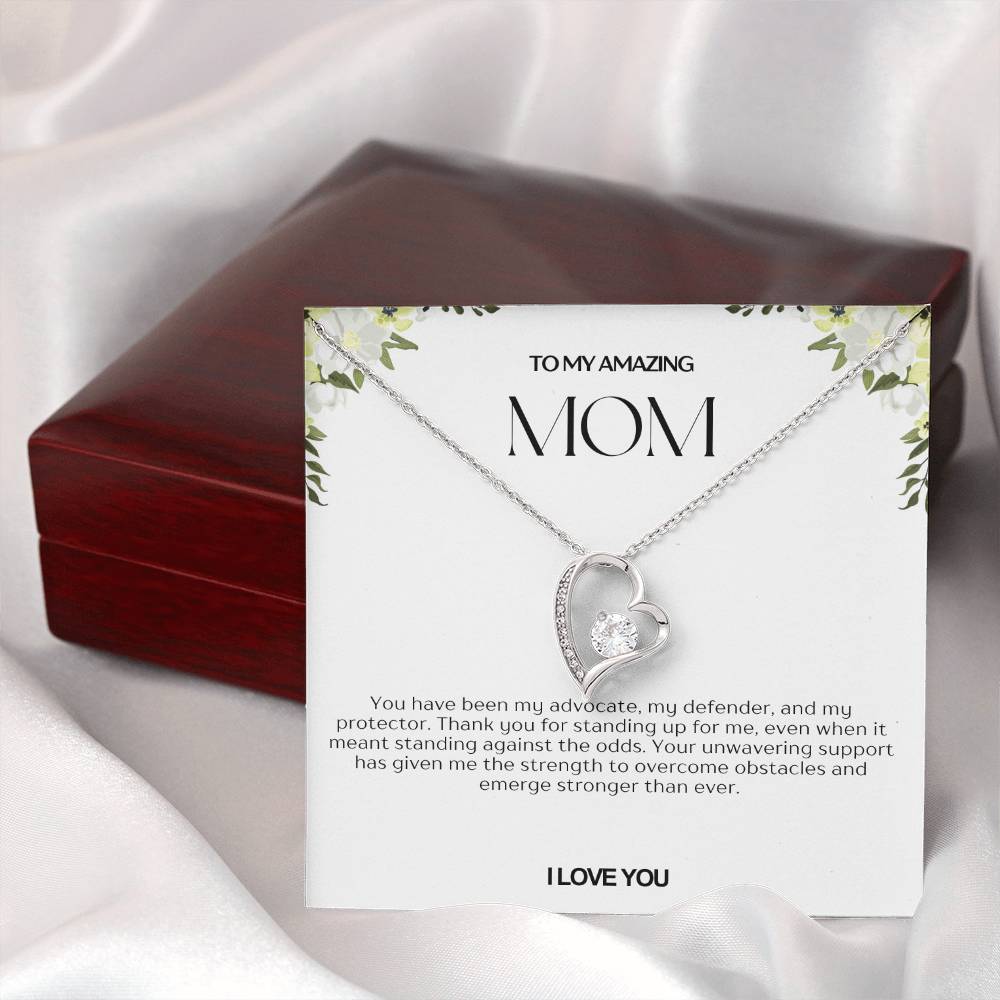 To My Amazing Mom Heart Necklace