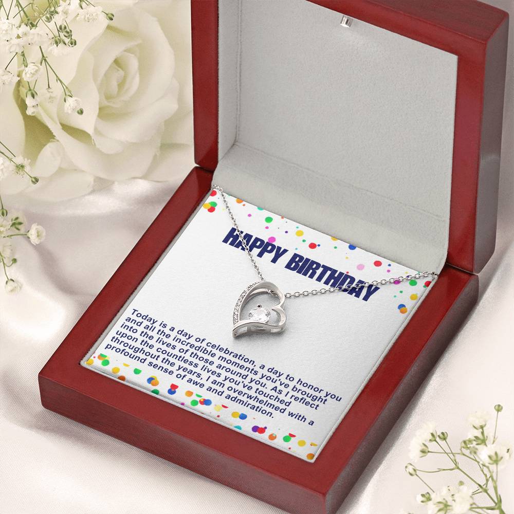 Happy Birthday Forever Love Heart Necklace