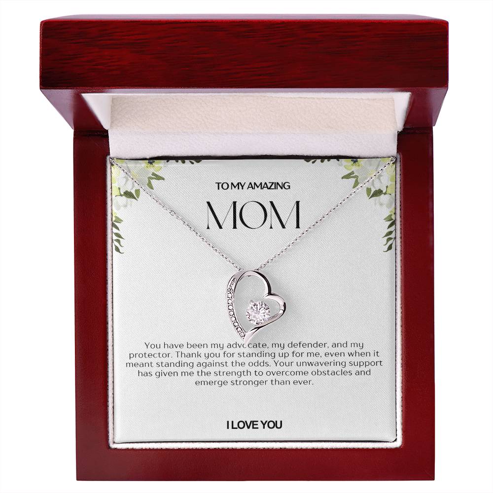 To My Amazing Mom Heart Necklace