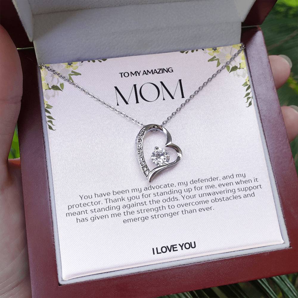 To My Amazing Mom Heart Necklace