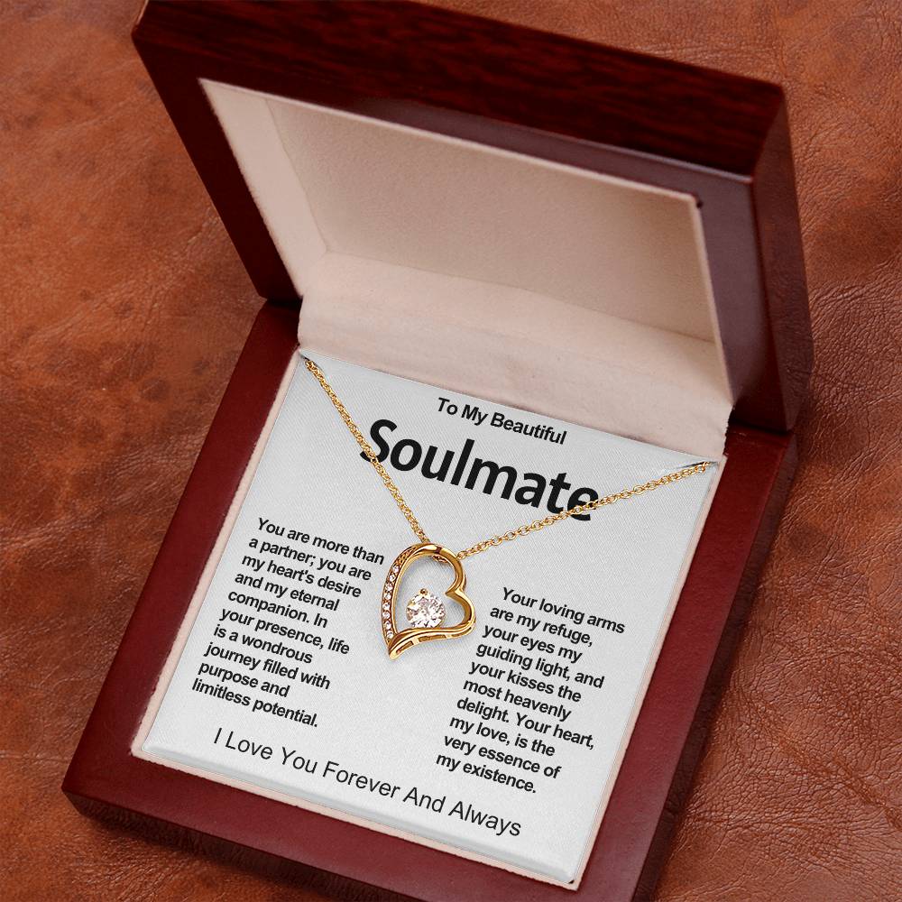 To My Beautiful Soulmate Forever Love Heart Necklace