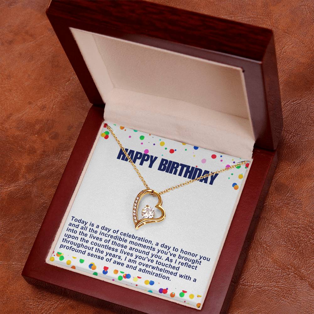 Happy Birthday Forever Love Heart Necklace