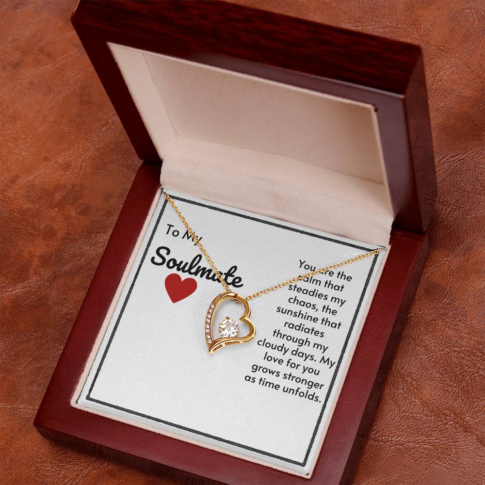 Soulmate Heart Necklace-My Love For You Grows Stronger