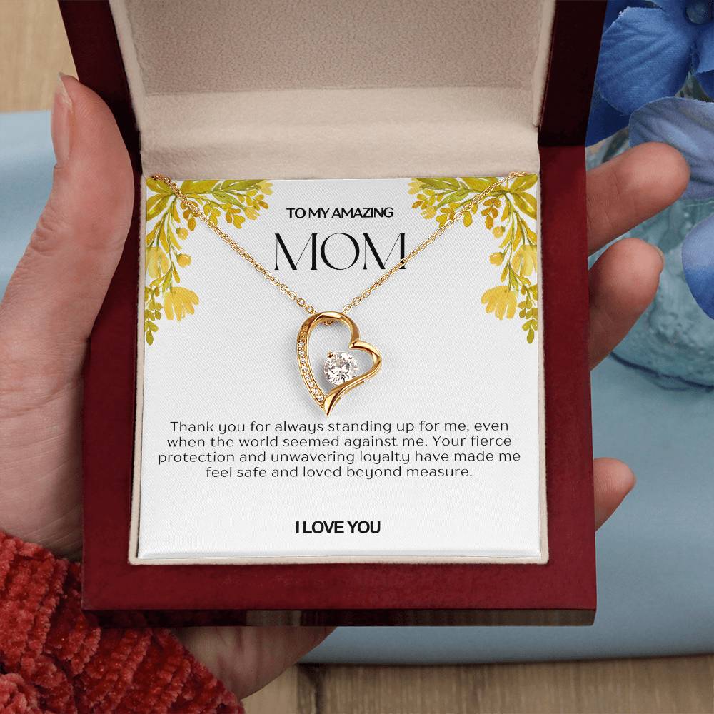 To My Amazing Mom Heart Necklace