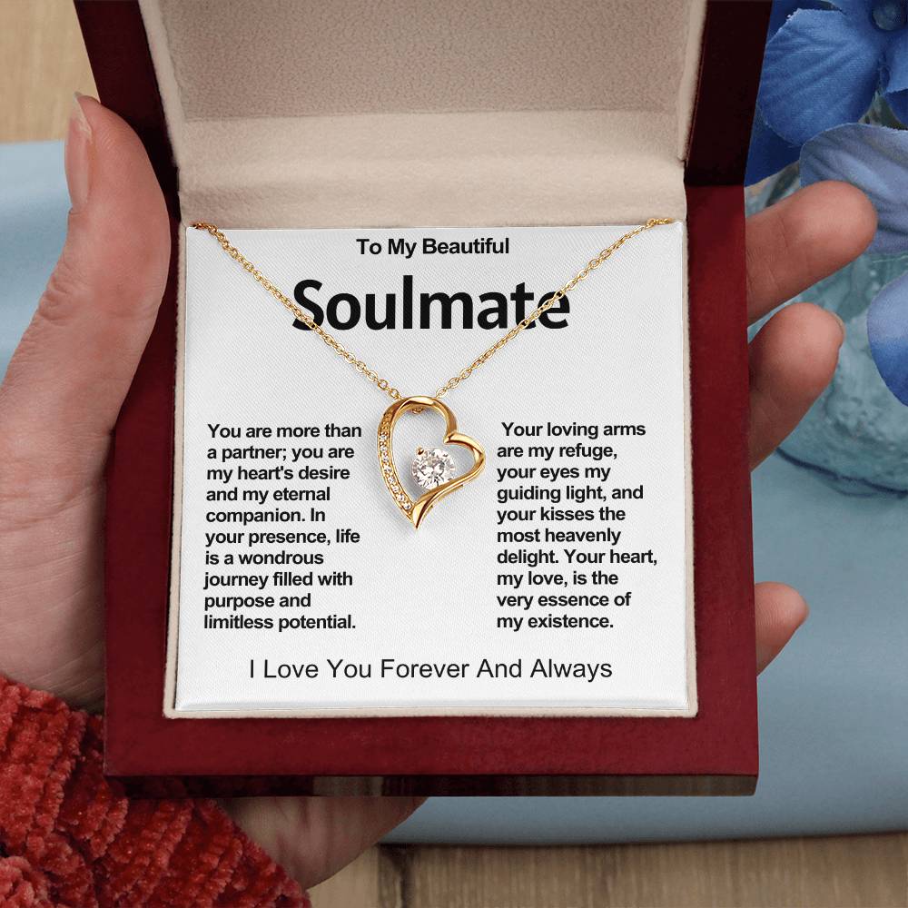 To My Beautiful Soulmate Forever Love Heart Necklace