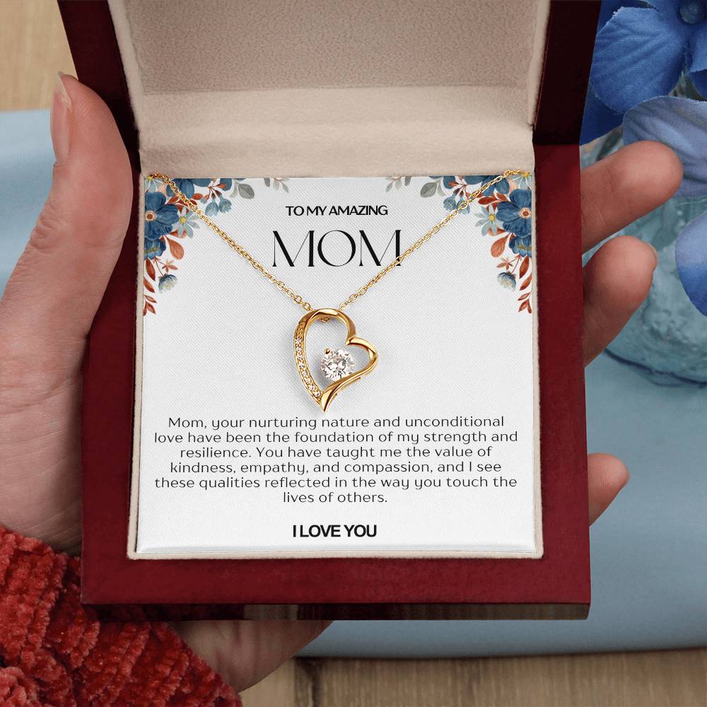 To My Amazing Mom Heart Necklace