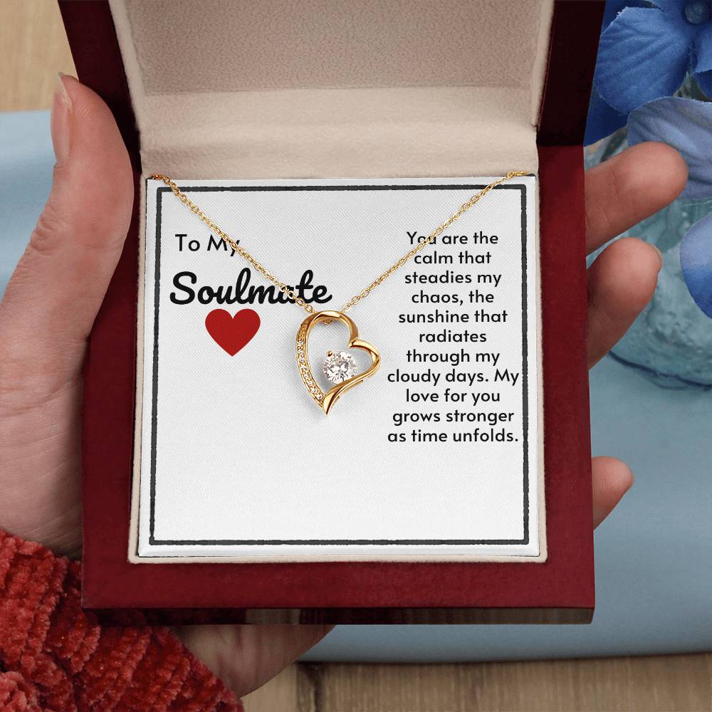 Soulmate Heart Necklace-My Love For You Grows Stronger