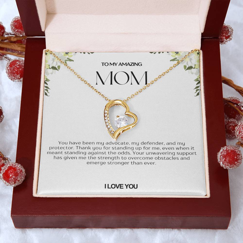 To My Amazing Mom Heart Necklace