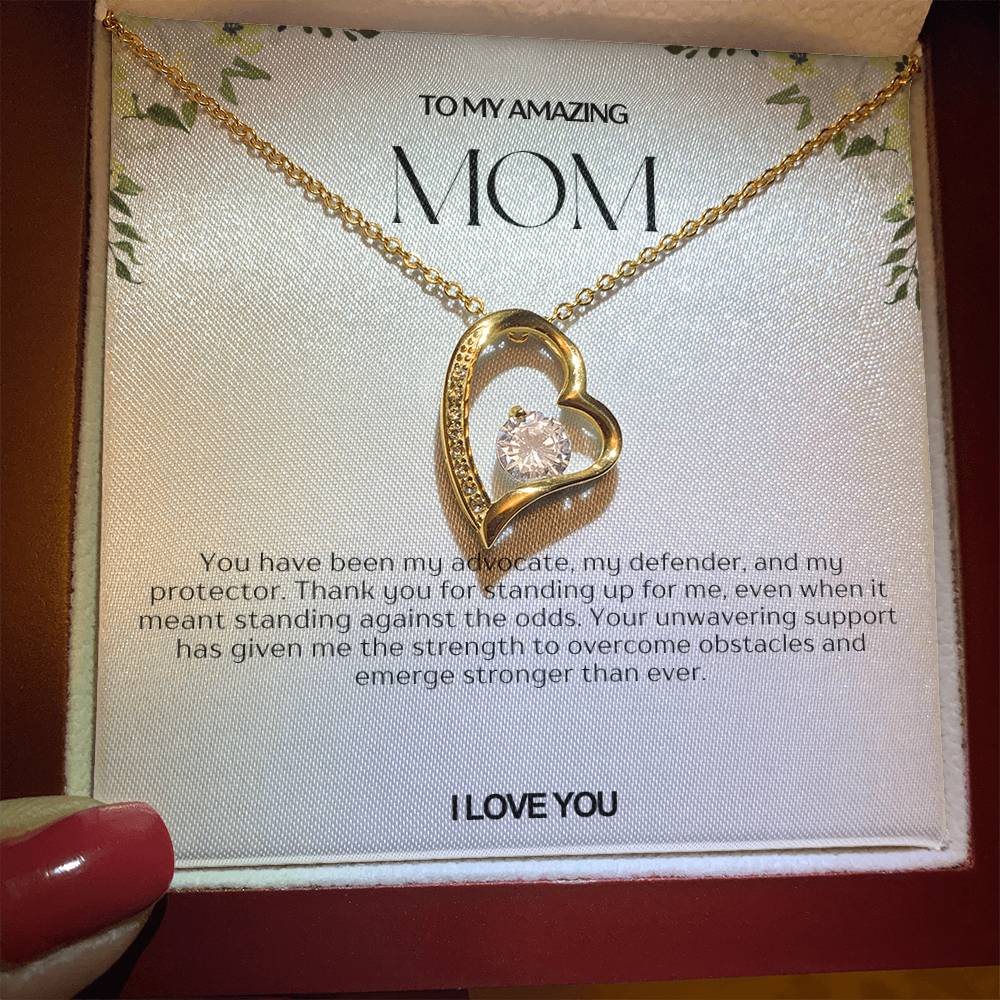 To My Amazing Mom Heart Necklace