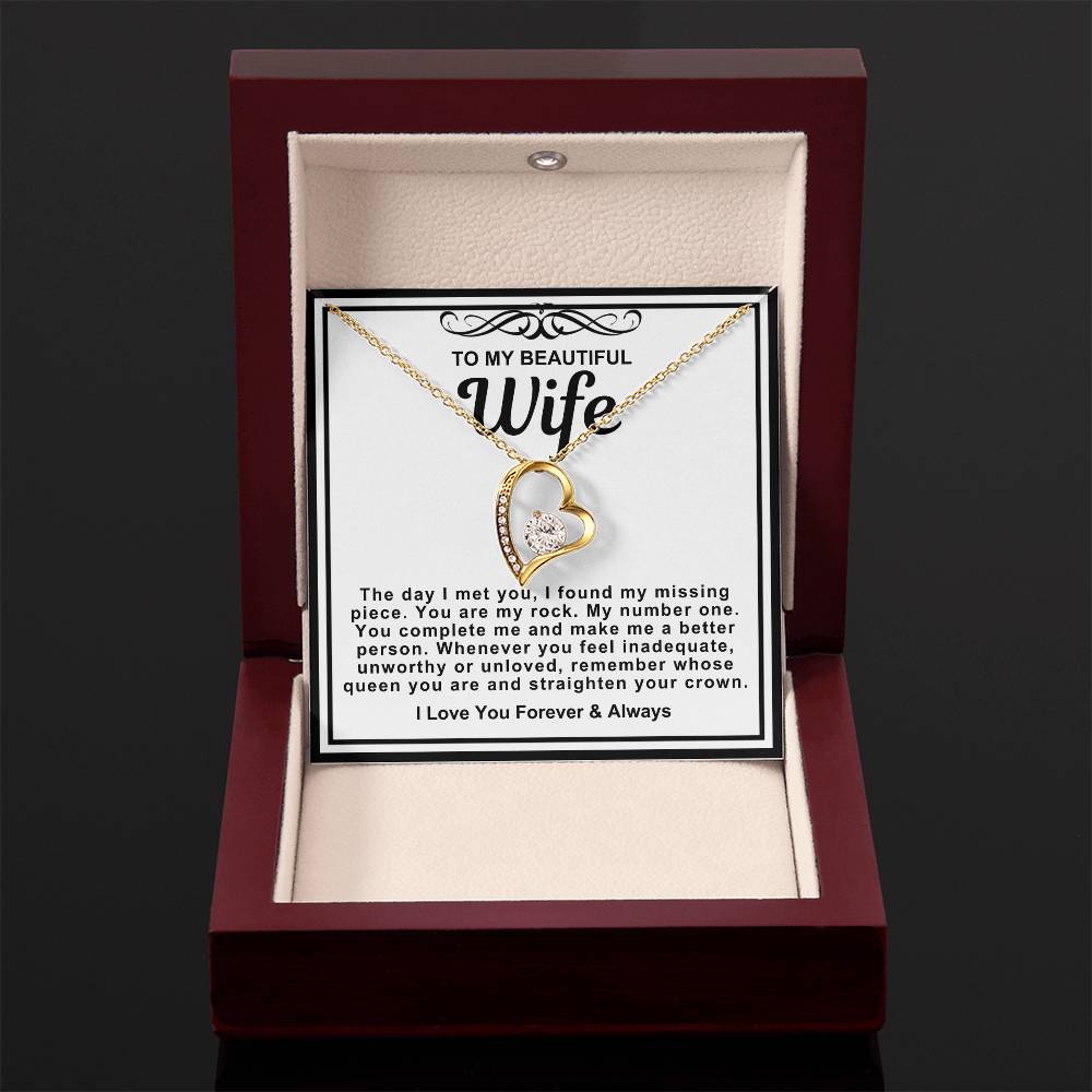 To My Beautiful Wife Heart Necklace-You are my number one