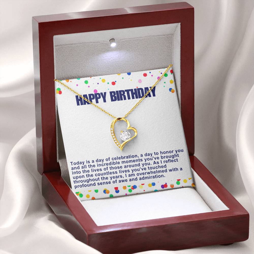 Happy Birthday Forever Love Heart Necklace