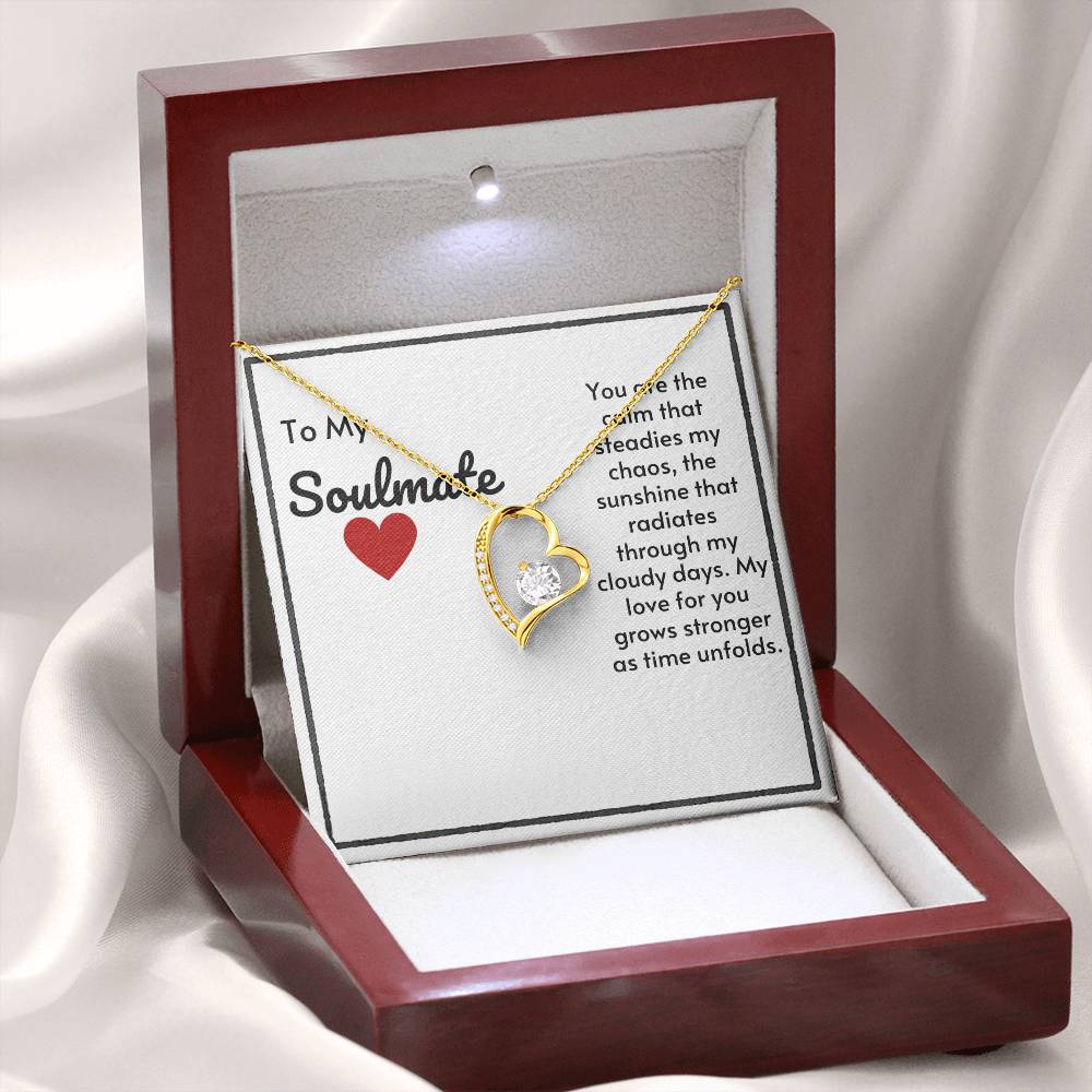 Soulmate Heart Necklace-My Love For You Grows Stronger