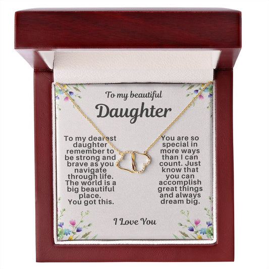 Daughter Gold Hearts Necklace