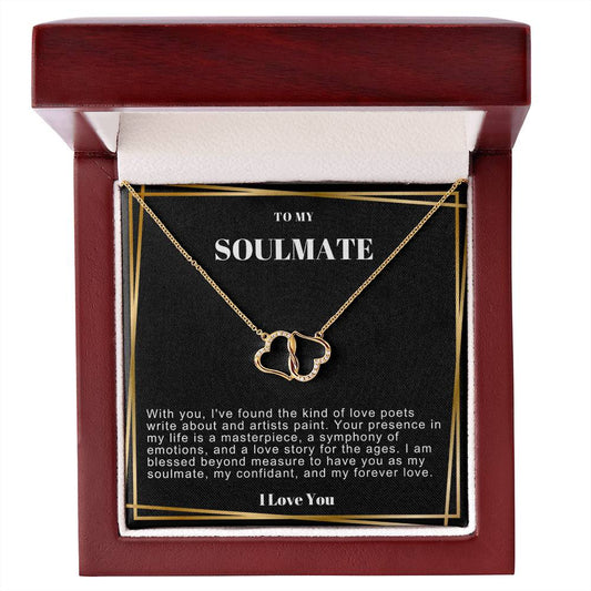 Solid Gold & Diamond Heart Necklace For Soulmate, Wife, Girlfriend