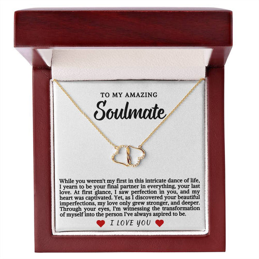 Soulmate Everlasting Love Gold & Diamond Heart Necklace