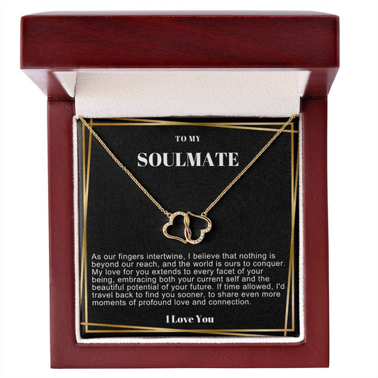 Solid Gold & Diamond Heart Necklace For Soulmate, Wife, Girlfriend