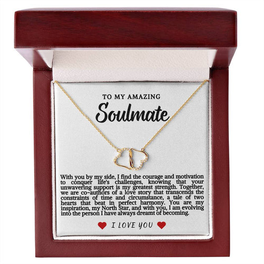 Soulmate Everlasting Love Gold & Diamond Heart Necklace