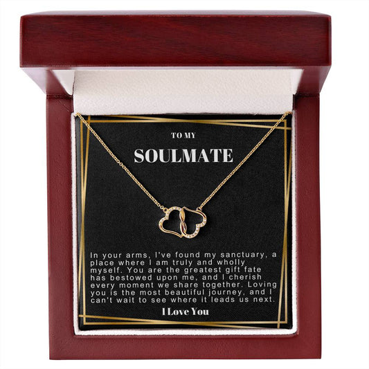 Solid Gold & Diamond Heart Necklace For Soulmate, Wife, Girlfriend