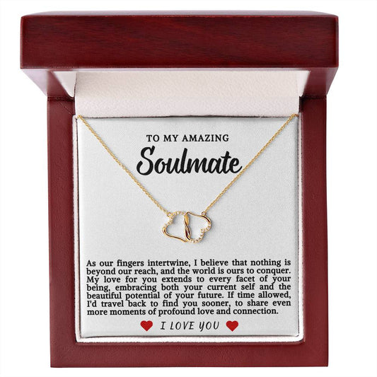 Soulmate Everlasting Love Gold & Diamond Heart Necklace