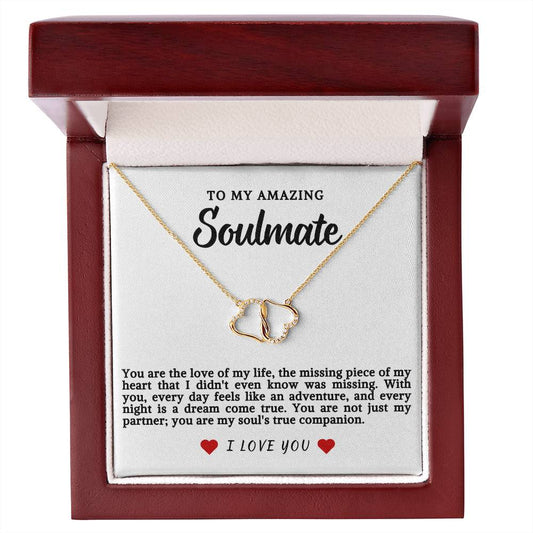 Soulmate Everlasting Love Gold & Diamond Heart Necklace