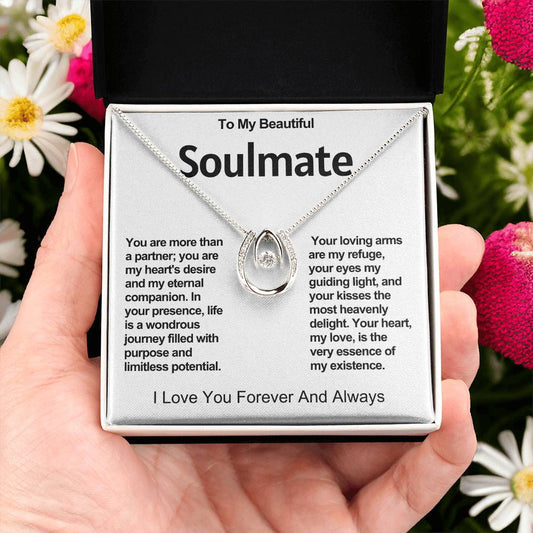 To My Beautiful Soulmate Lucky In Love Necklace