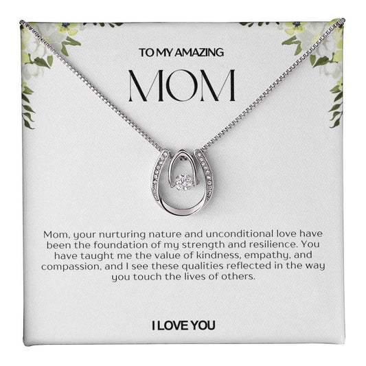 To My Amazing Mom Lucky Horseshoe Necklace