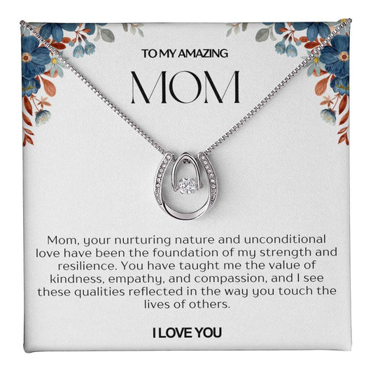 To My Amazing Mom Lucky Horseshoe Necklace