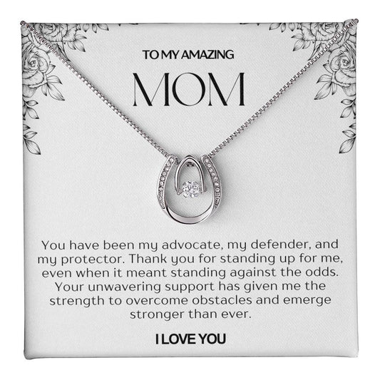 To My Amazing Mom Lucky Horseshoe Necklace