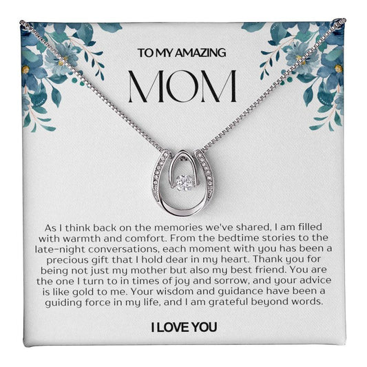 To My Amazing Mom Lucky Horseshoe Necklace