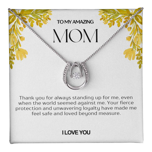 To My Amazing Mom Lucky Horseshoe Necklace