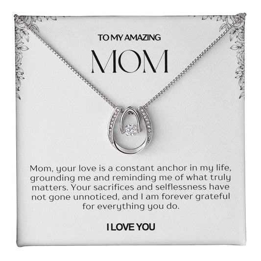 To My Amazing Mom Lucky Horseshoe Necklace